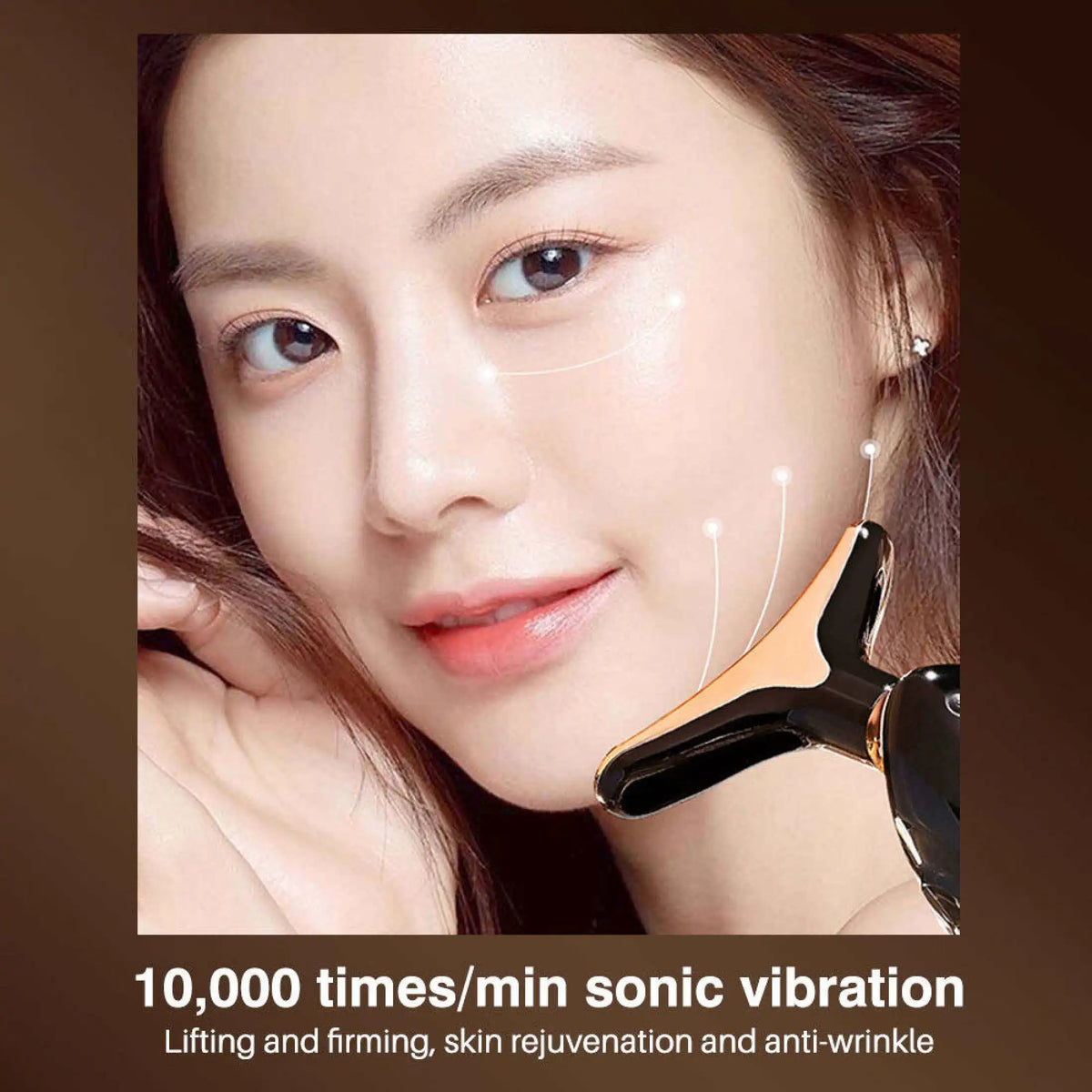 CAMMUO Microcurrent Neck & Face Lifting Massager – Sonic Vibration Anti-Aging Skin Rejuvenation Device