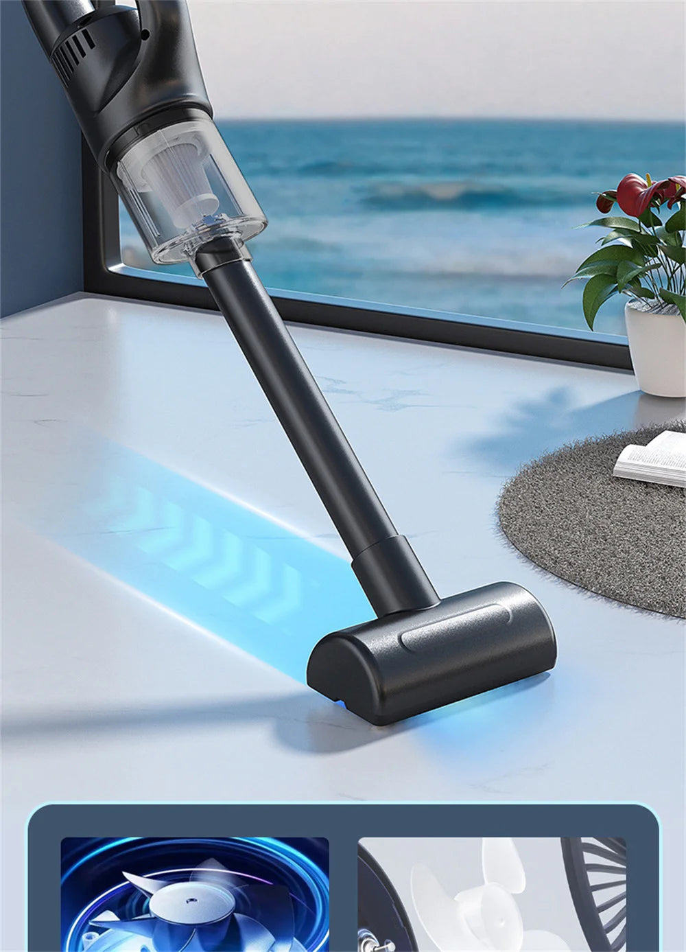 Wireless Cordless Handheld Vacuum Cleaner – 50000Pa Strong Suction for Car, Home & Pet Hair