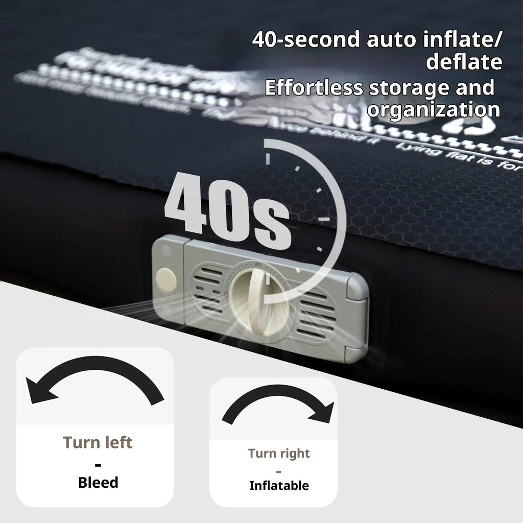 Thickened Sponge Camping Mattress – Portable Outdoor Pad with Integrated Air Pump, Self-Inflating