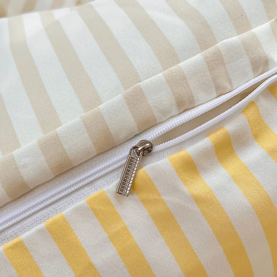 European-Style Washed Cotton Pillowcase | Soft & Breathable, Simple Printed Down Comforter Protection Cover