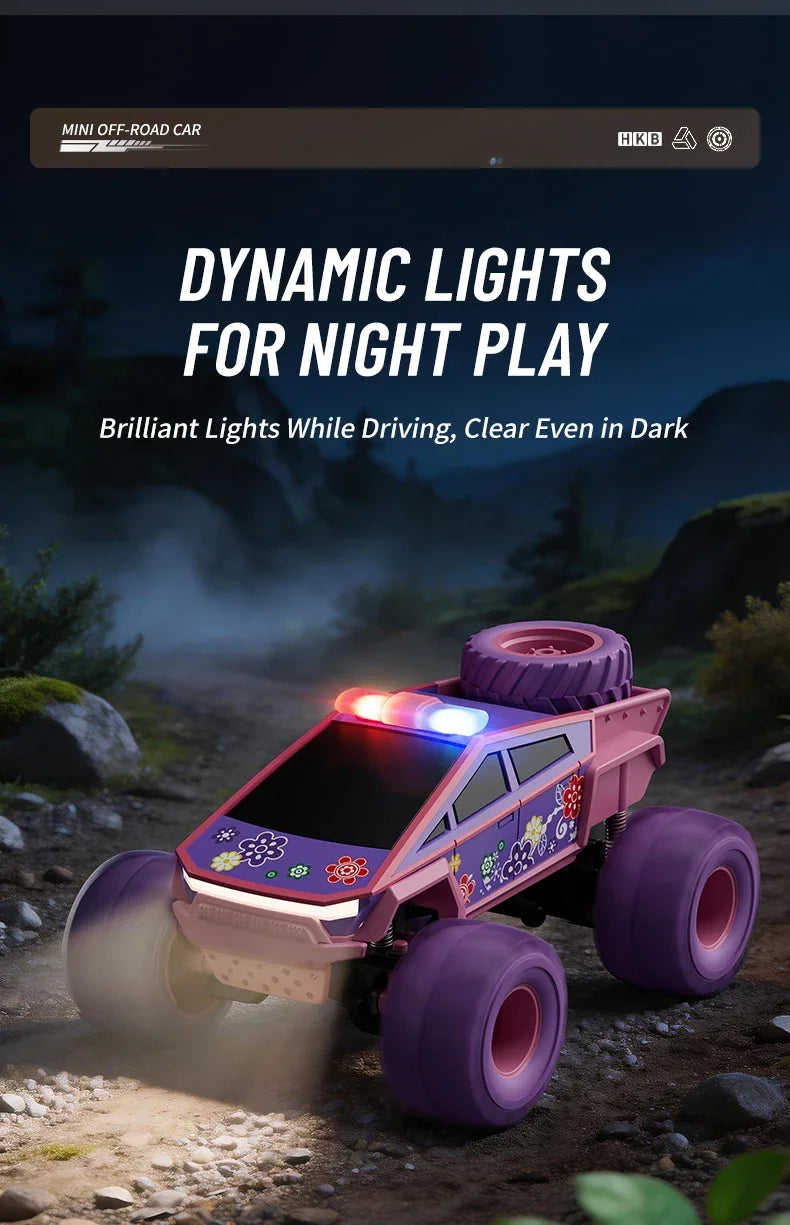 hot model 1:64 mini alloy remote control truck 2.4G four-wheel drive big foot off-road vehicle simulation model children toy car