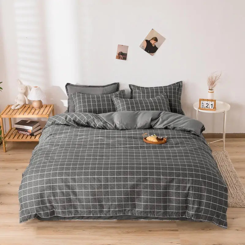 Microfiber Reactive Print Bedding Set – Duvet Cover, Flat Sheet & Pillowcases, 16 Patterns & 5 Sizes