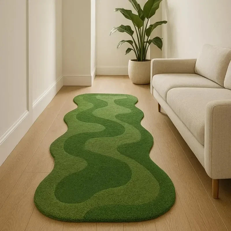 VIKAMA Gradient Wave Rug – Non-Slip Bedroom & Living Room Mat