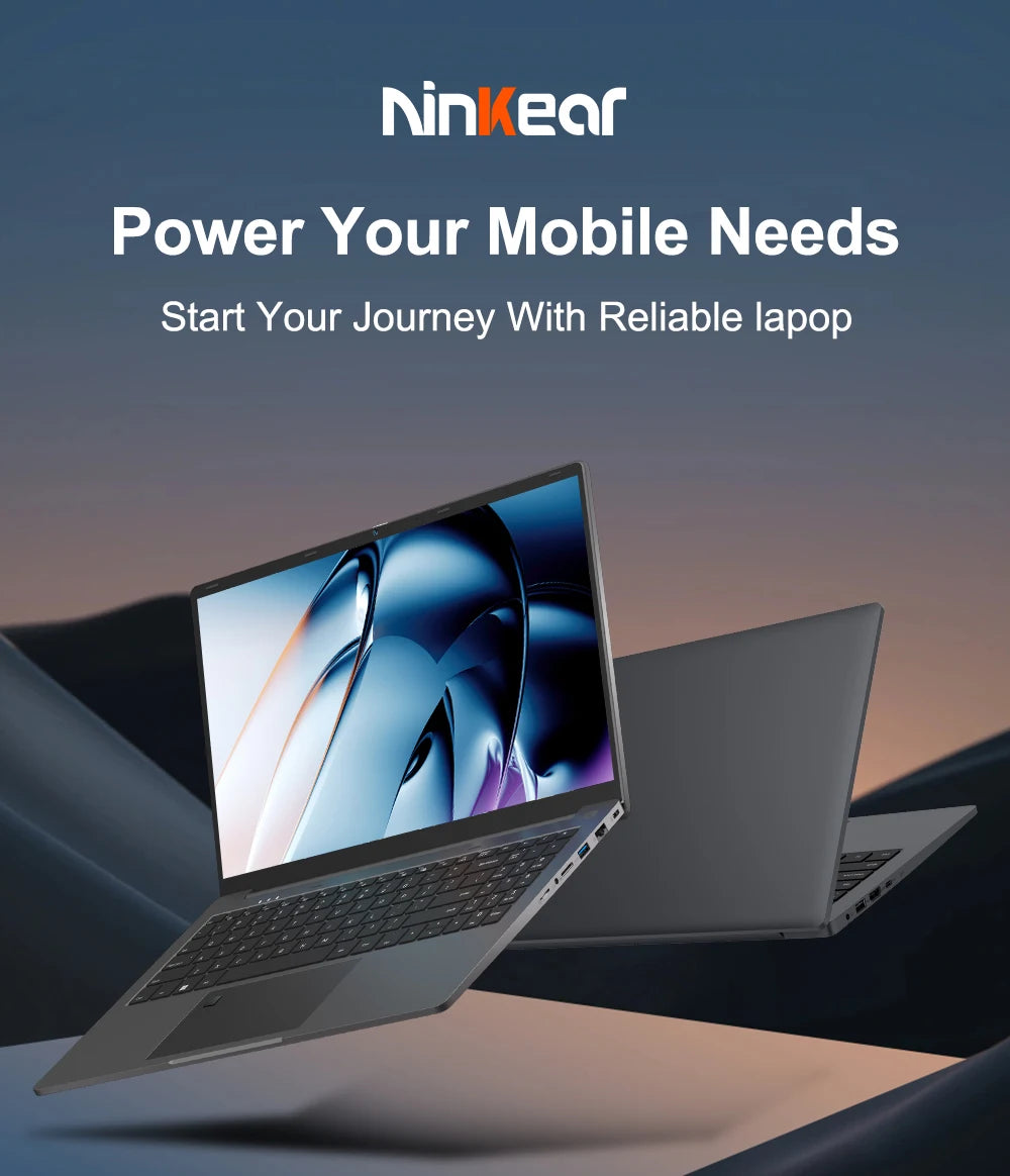 Ninkear A15 Air 15.6" Laptop – AMD Ryzen 3 or Intel N150, Up to 16GB DDR4, 512GB SSD, 180° Hinge, Windows 11