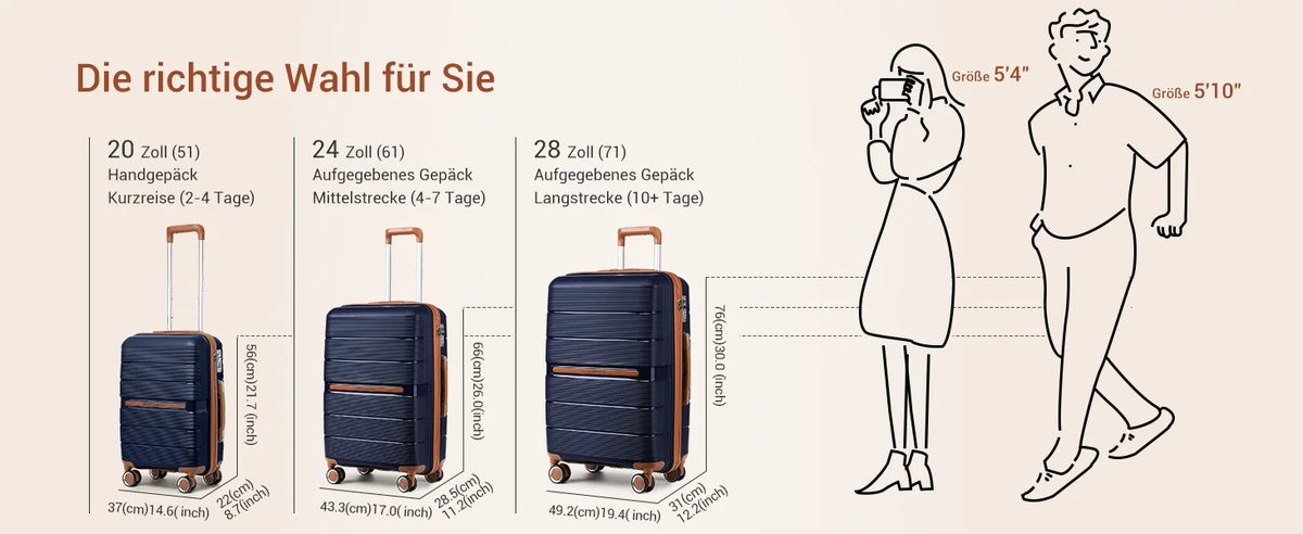 British Traveler PP Luggage – 8 Spinner Wheels & TSA Lock