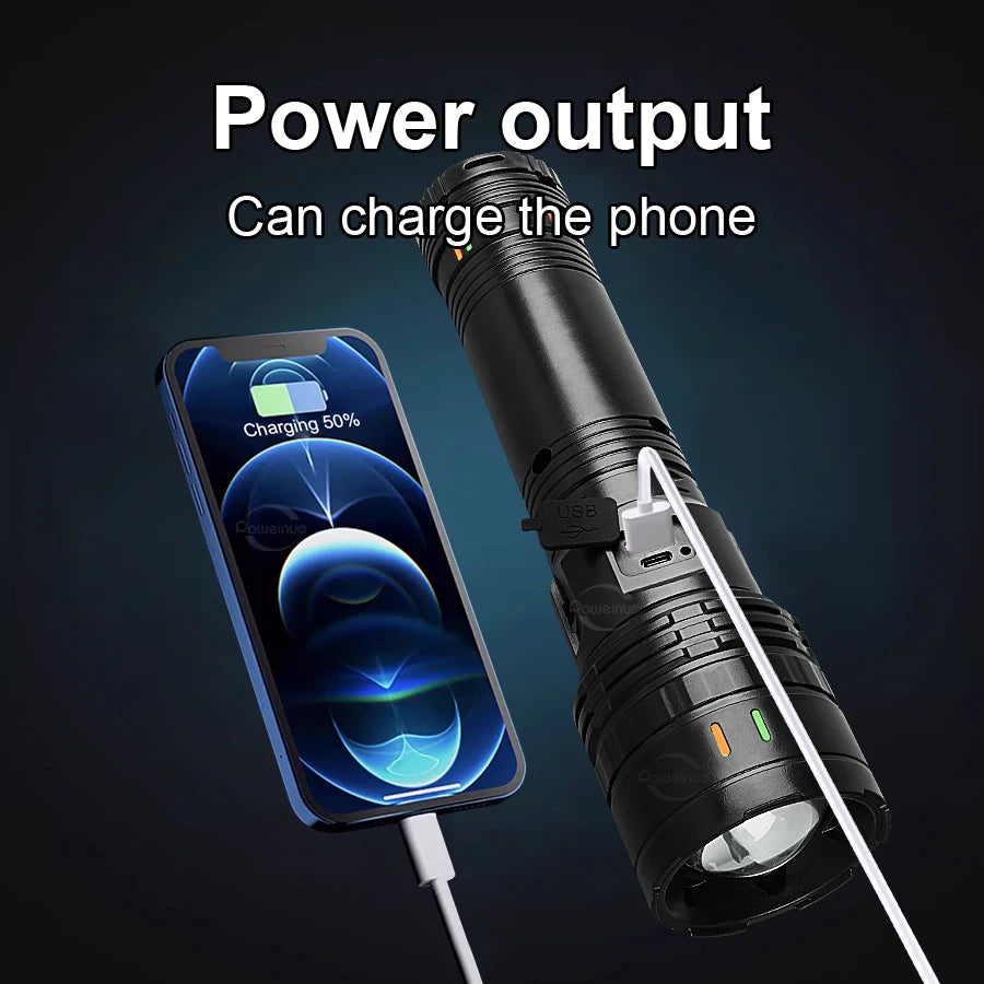 Ultra Bright Long Range LED Tactical Flashlight – Rechargeable Portable Camping Lantern