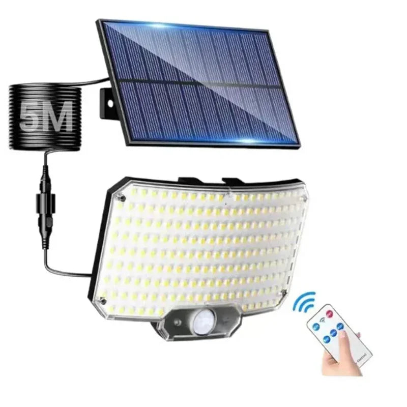 Solar Motion Sensor LED Garden Wall Lamp — 234 LEDs, IP65 Waterproof, 3 Modes with Remote (12-Month Warranty)