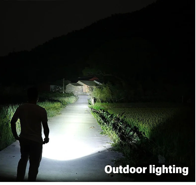 Zoomable LED Flashlight – USB-C Rechargeable, 3 Modes, Waterproof, 8–12hr Runtime for Camping & Hunting