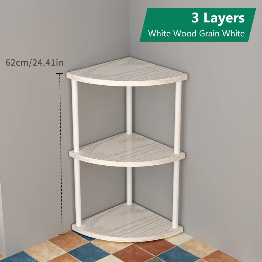 Metal Corner Wall Shelf — 3/4/5/6 Tier Plant Rack, Bookshelf & Living Room Storage