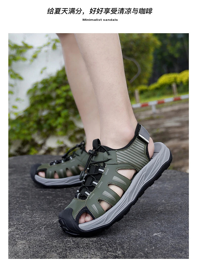 Men's Handmade Breathable Beach Sandals – Lightweight Soft Sole Outdoor Sandals
