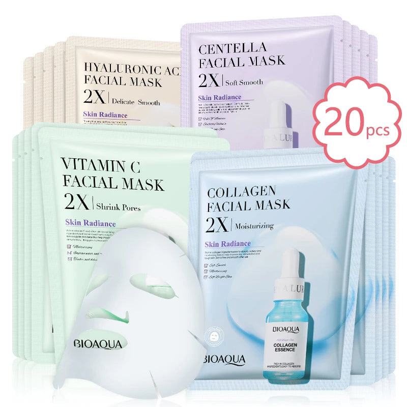 BIOAQUA Centella Collagen Hydrating Face Masks — 20 Pack