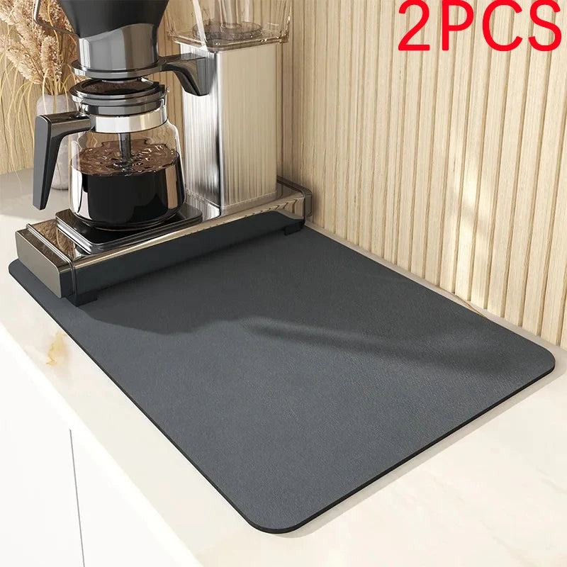 Dry Dishes. Protect Counters. Stay Stylish. — Super Absorbent Kitchen Dish Drying Mat | Anti-Slip, Quick Dry, Drain Pad, 4 Sizes, Multiple Colors