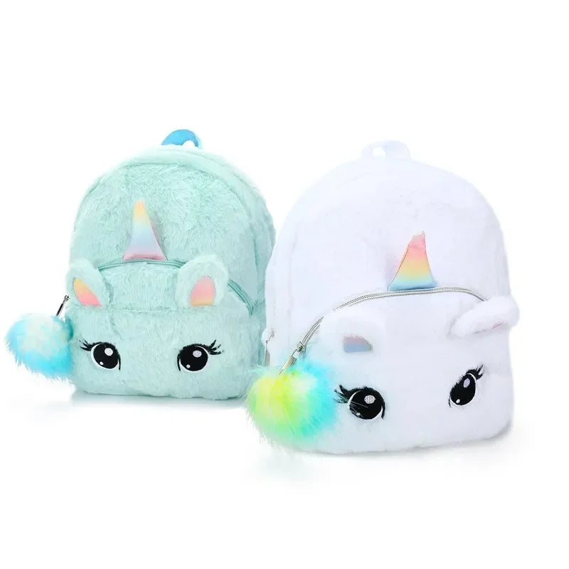 Unicorn Backpack – Girls Plush School Bag