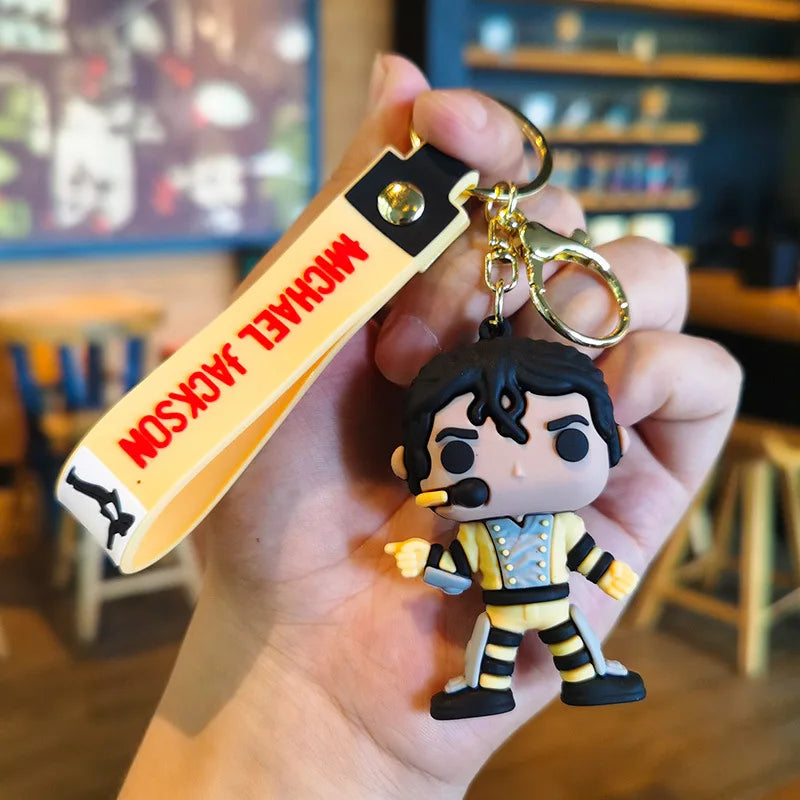 Handmade Music Singer Silicone Keychain – Creative Bag Accessory Key Ring Pendant for Men & Women