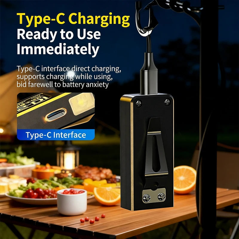 Mini COB LED Flashlight – 8 Modes, Magnetic Base, Hat Clip, USB-C Rechargeable for Camping & EDC