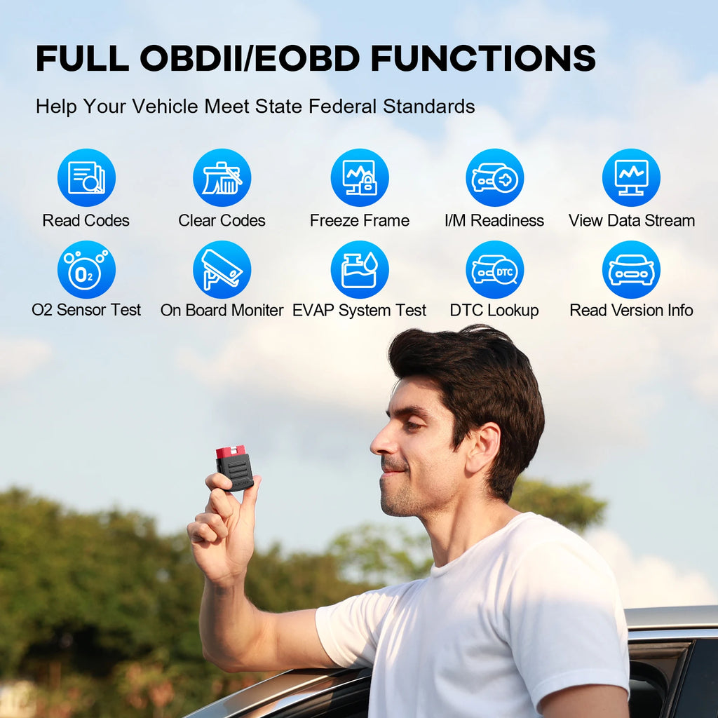 MUCAR BT200 Pro OBD2 Bluetooth Car Diagnostic Scanner — 15 Resets, Full System, 120+ Car Brands