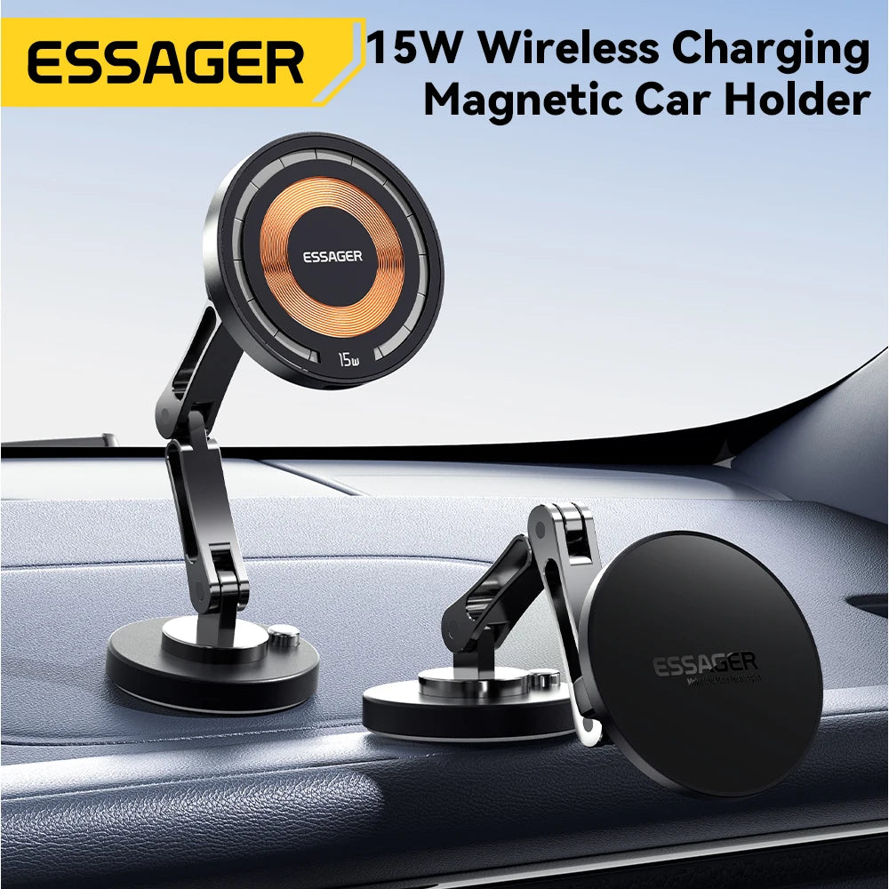 Essager Magnetic Wireless Car Charger & Phone Mount – 15W MagSafe iPhone 15 14 13