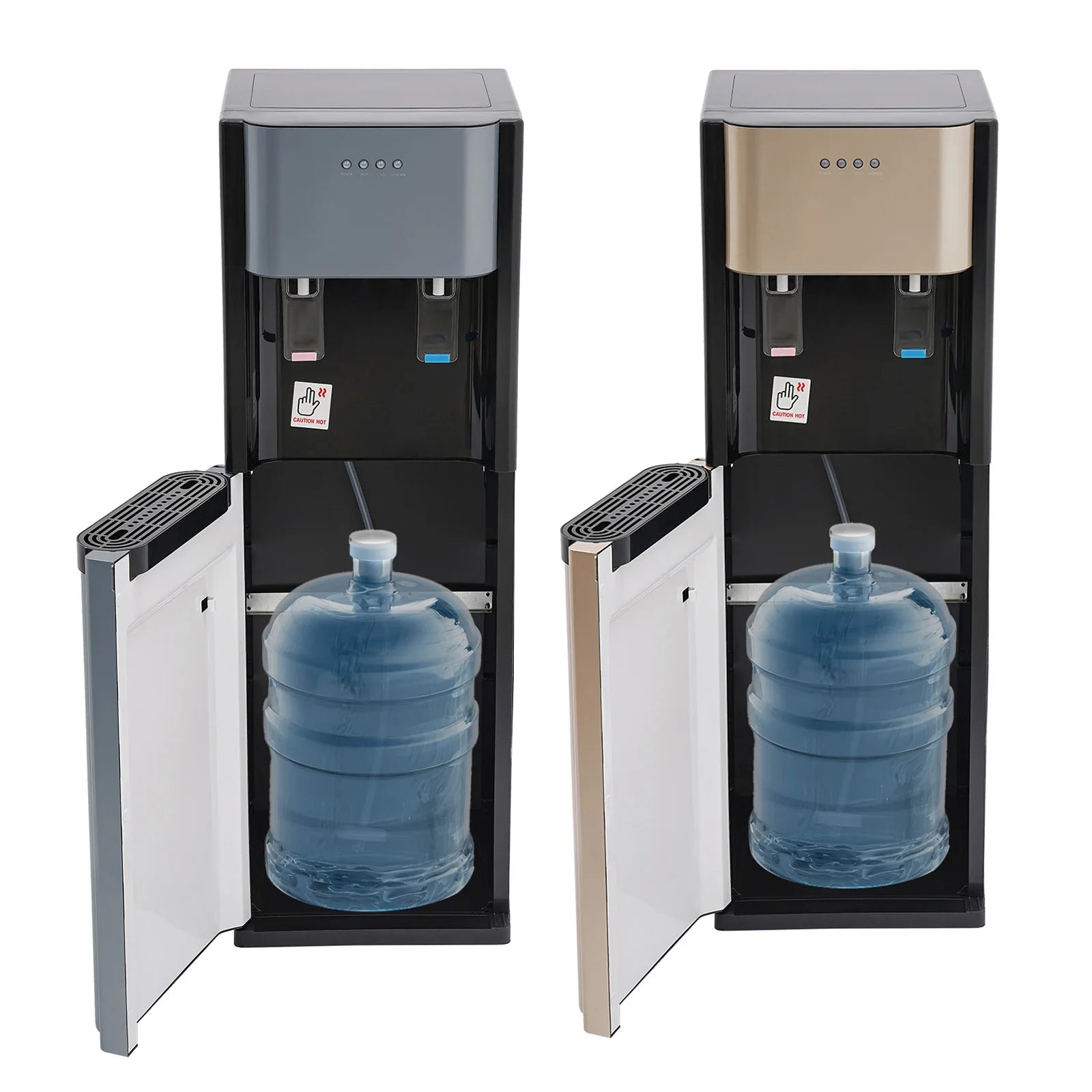110V Bottom-Loading Water Dispenser — 304 Stainless Steel, Hot & Cold, Floor Standing | US Plug