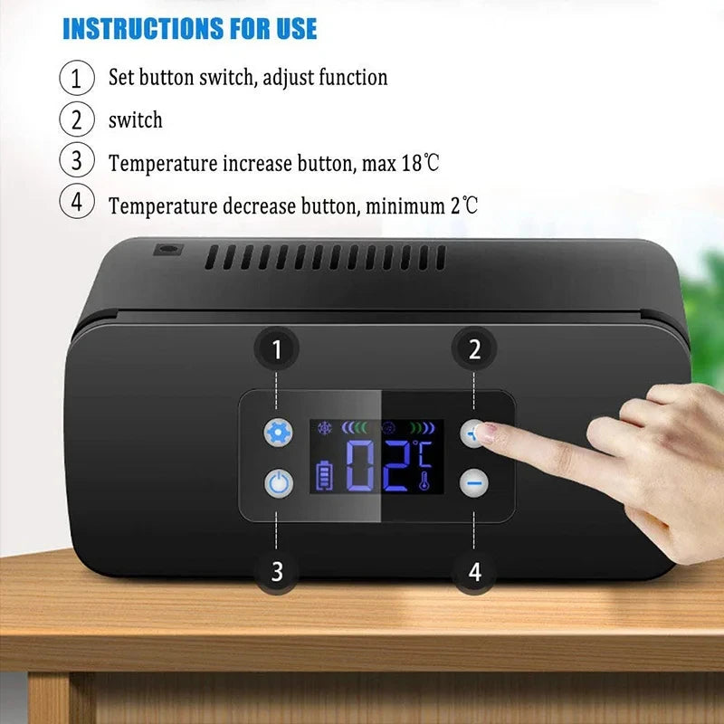 Portable Insulin & Hormone Medication Cooler – Mini Medicine Fridge for Home, Travel & Car