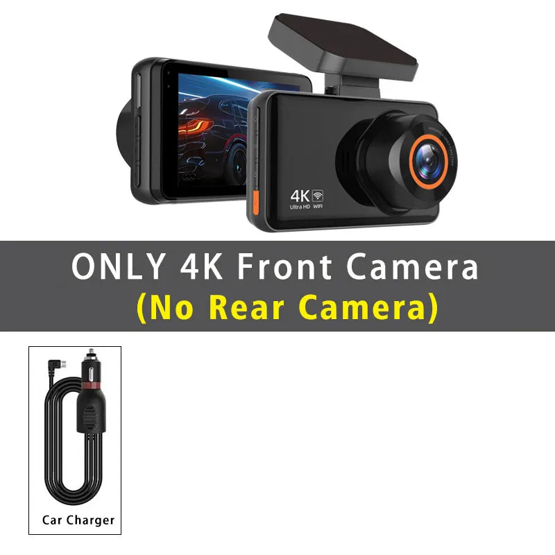 UHD 4K+2.5K Dual Lens Dash Cam – WiFi, GPS, WDR Night Vision, Mini Car DVR Black Box