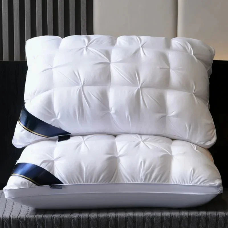 HTMCK 5-Star Hotel Sleeping Pillow – 3D Soft Bilateral Washed Solid Color, Single