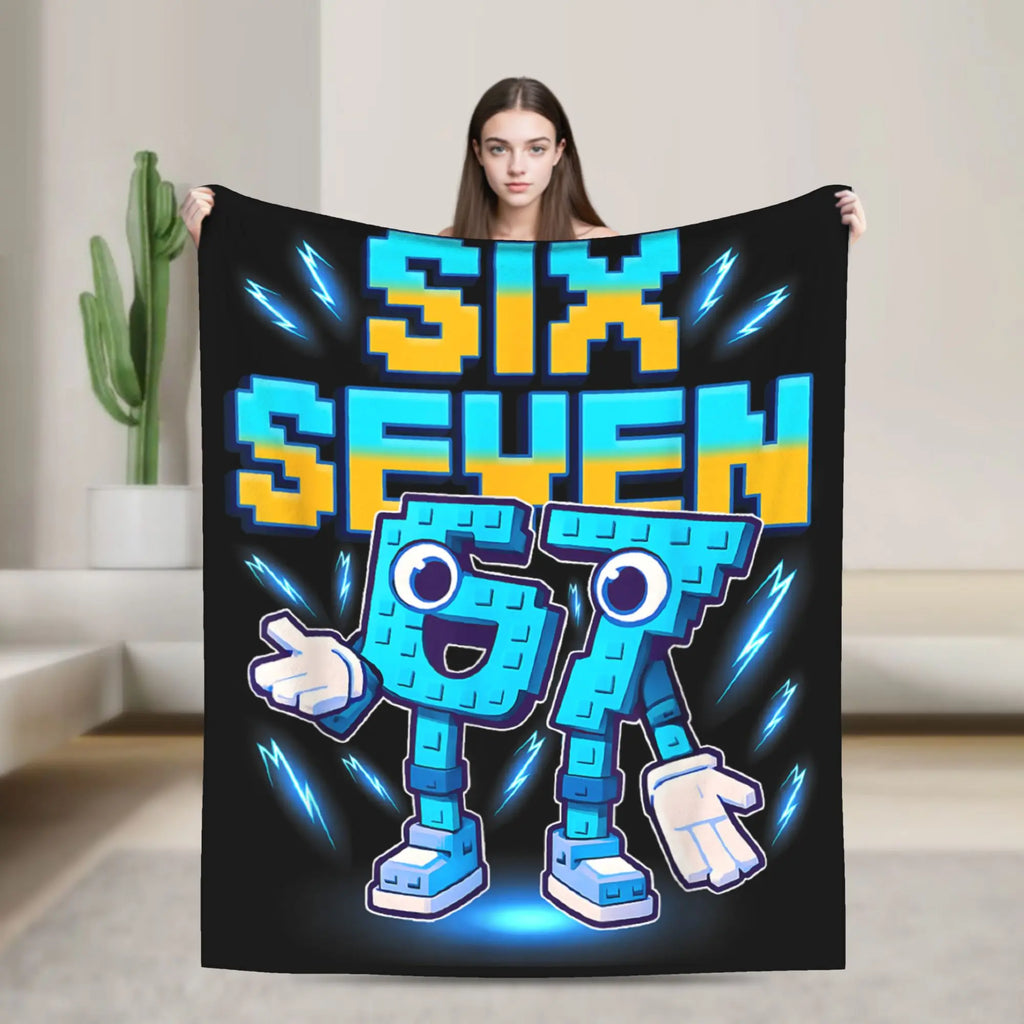 Brainrot Meme Flannel Blanket – Warm Novelty Throw for Bedroom, Sofa & Bed, Multiple Sizes