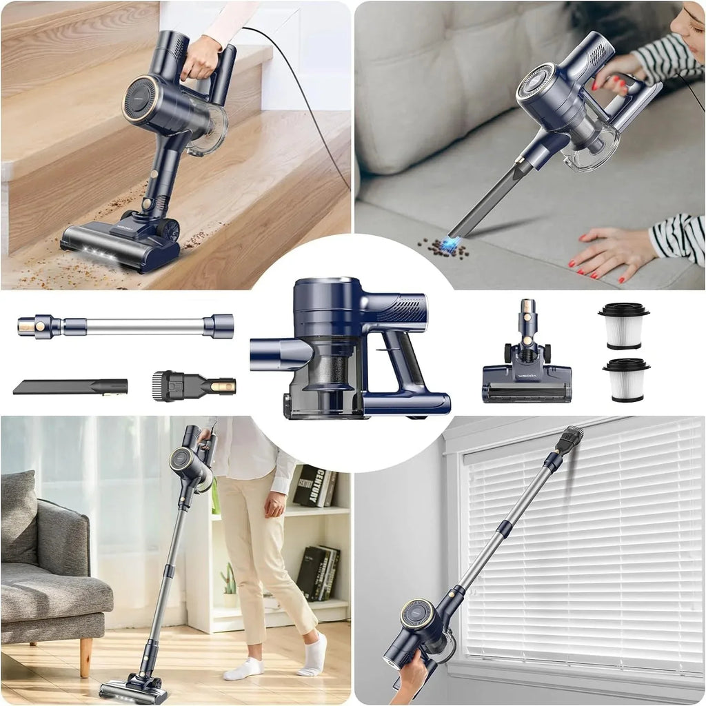 INSE I8 Corded Stick Vacuum Cleaner — 25KPa 600W 6-in-1 Lightweight Handheld for Carpet & Pet Hair, Free-Stand Design