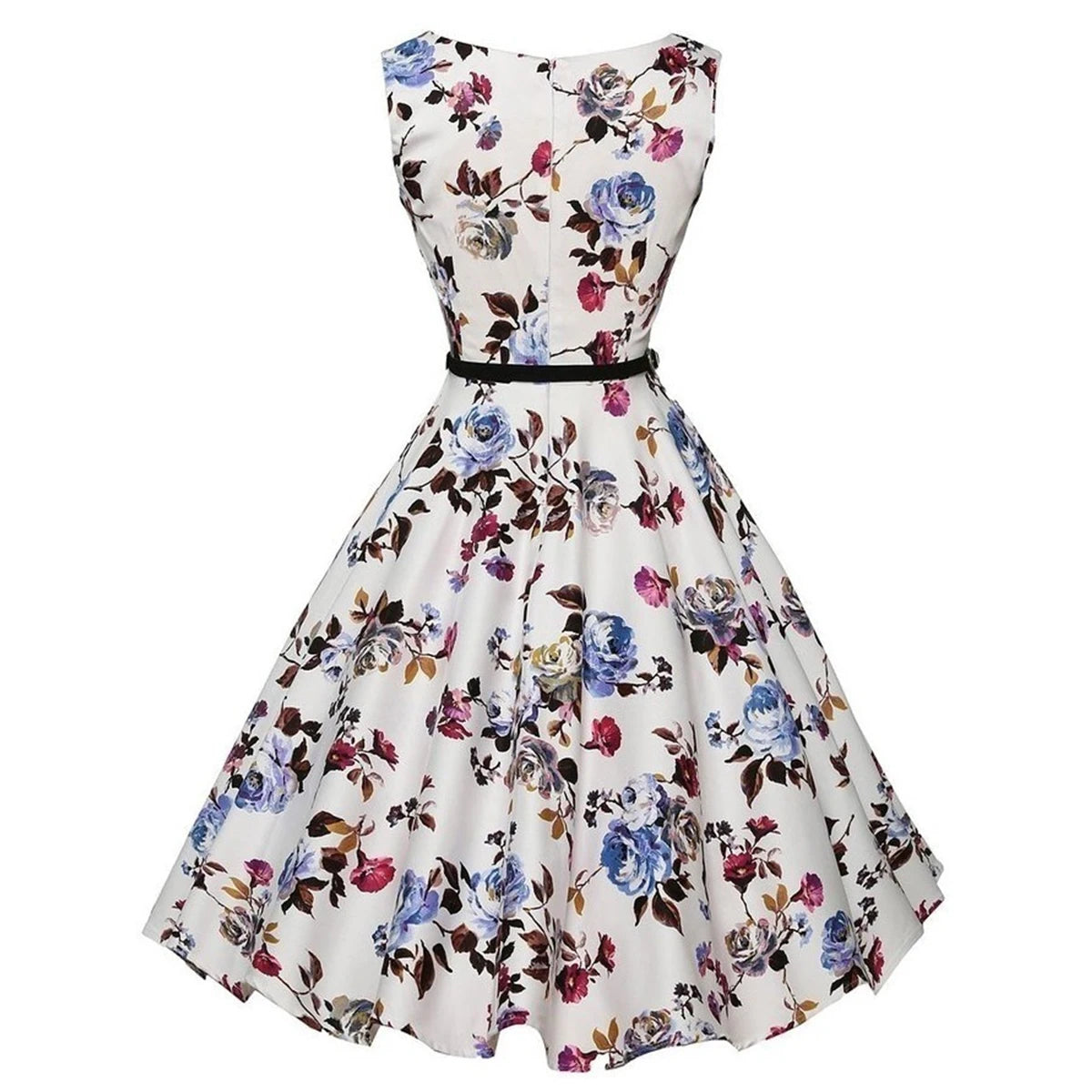 Floral Retro Swing Vintage Rockabilly Dress – Summer Casual Women's Vestido
