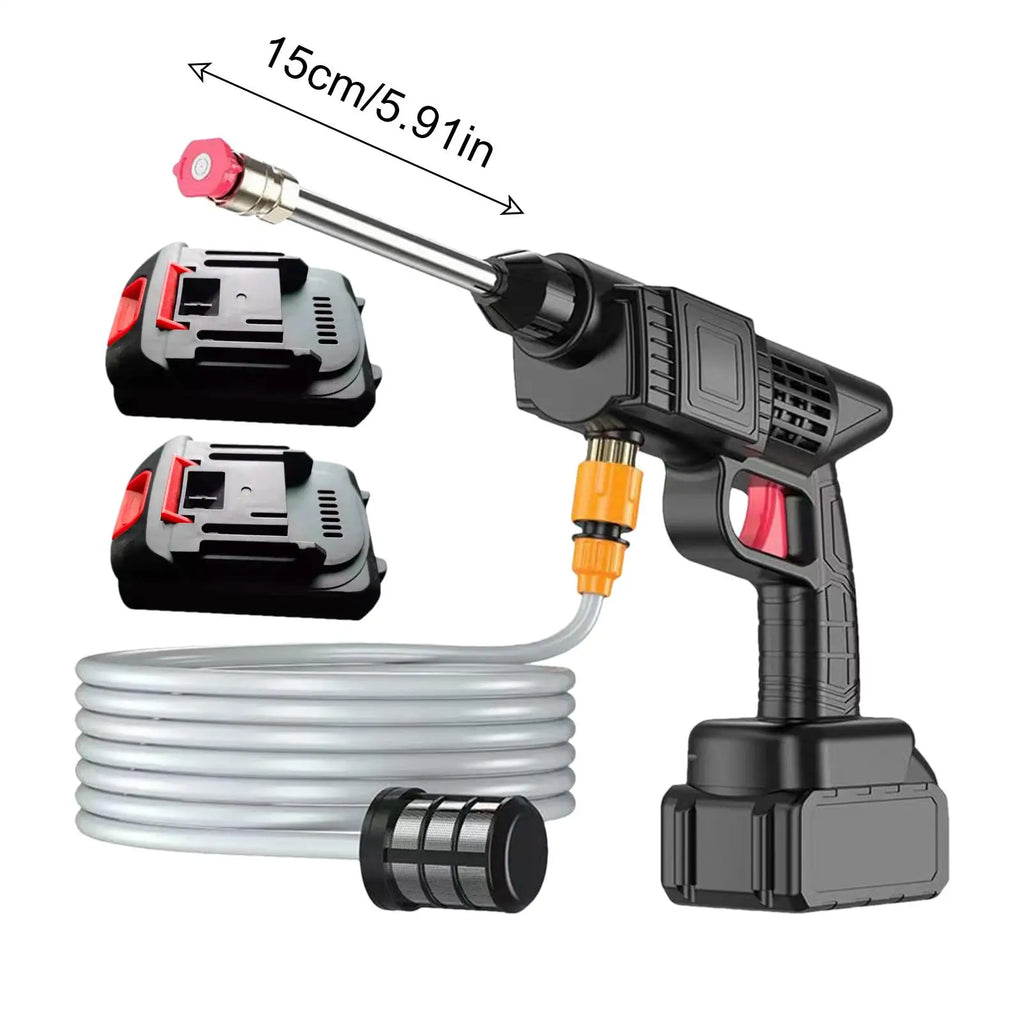 Cordless High-Pressure Washer Gun – 3-Level Pressure, 5–8m Spray Range, Car Wash & Garden Cleaning (EU Plug)