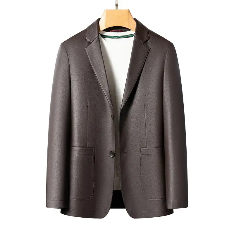 Spring and Autumn Leather Jackets, Casual Leather Suits, Men's Leather Jackets, Sheepskin Slim-Fit High-End Genuine Leather Jack