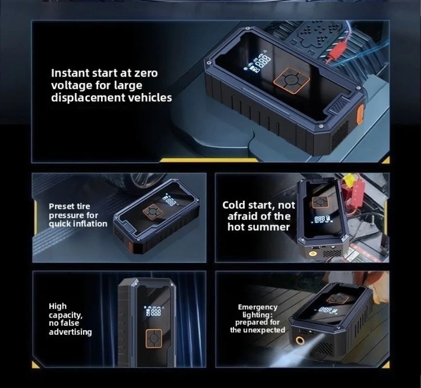 12V Car Jump Starter – USB Charging & LED Light