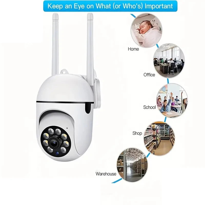 3MP WiFi Indoor Security Camera – 360° Auto Tracking, Color Night Vision, 2-Way Audio, Motion Detection