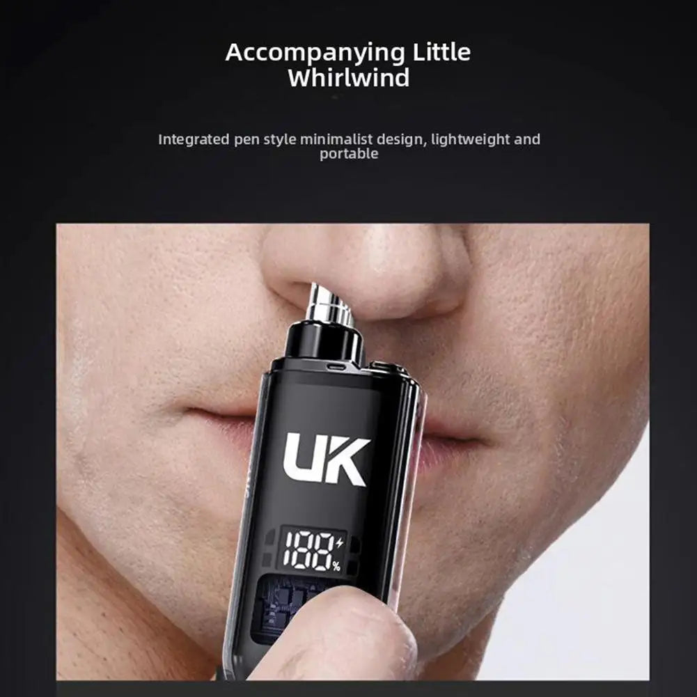 Mini Electric Nose & Ear Hair Trimmer – USB Rechargeable, One-Button Start, Low Noise, Washable