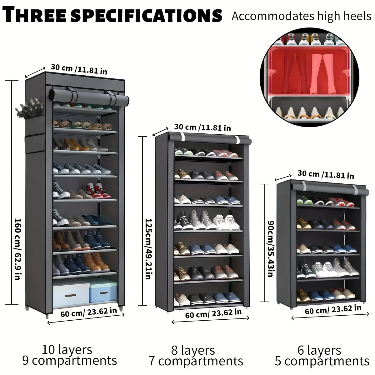 6-10 Tier Shoe Cabinet with Dust-Proof Rolling Shutter Door – Space-Saving Storage for Entryway, Hallway & Bedroom