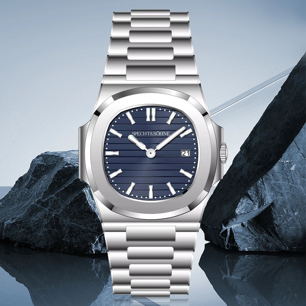 Specht & Söhne Men's 40MM Slim Quartz Watch | Sapphire Crystal 50M Waterproof Classic 5711