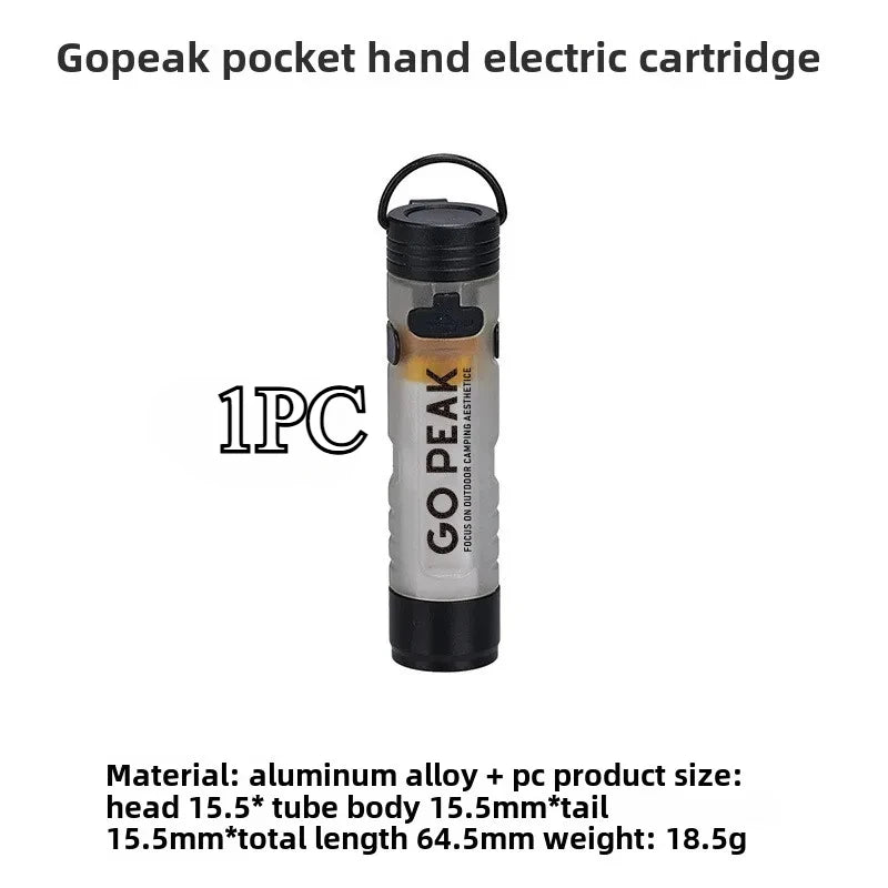 GOPEAK Pocket Mini Flashlight – Hat Clip, USB Rechargeable, Magnetic, Glow-in-Dark EDC Light
