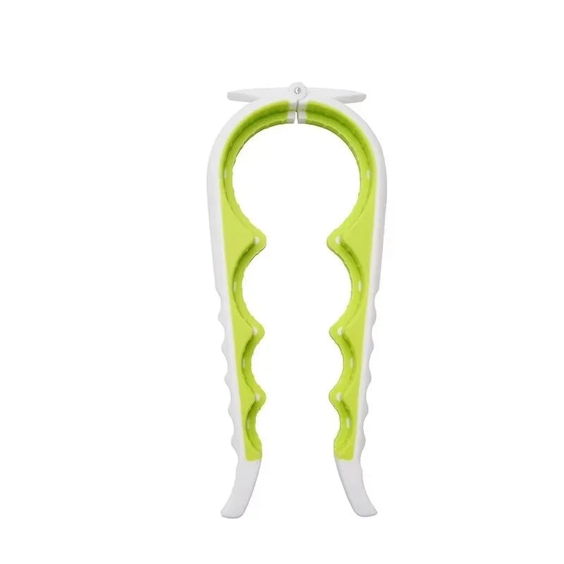 4-in-1 Multifunctional Can & Bottle Opener – Anti-Slip Ergonomic Cap Twister, PP+TPR, Black & Green