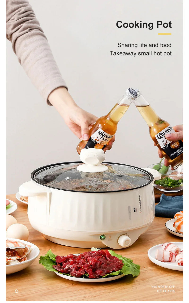 220V Multi Cooker Electric Pot — Single/Double Layer Non-Stick Hot Pot & Rice Cooker for 1–2 People