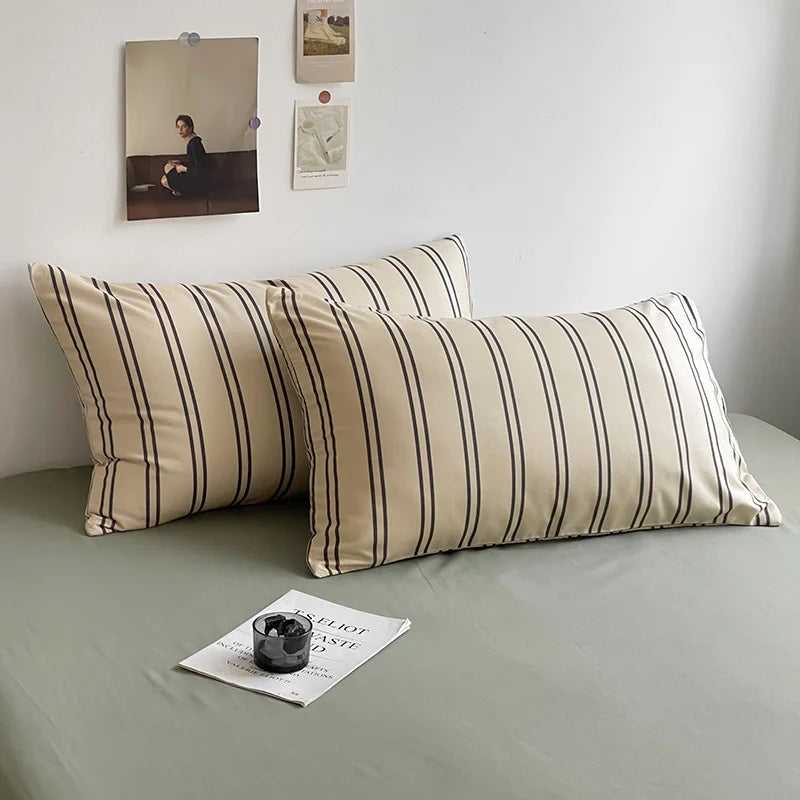 Stripe Bedding Comforter Set – Duvet Cover, Bed Sheet & Pillowcase, Single to King