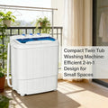 Portable Twin Tub Washing Machine & Spin Dryer — 16 lbs Compact Laundry Washer for Apartment, Dorm, RV & Camping