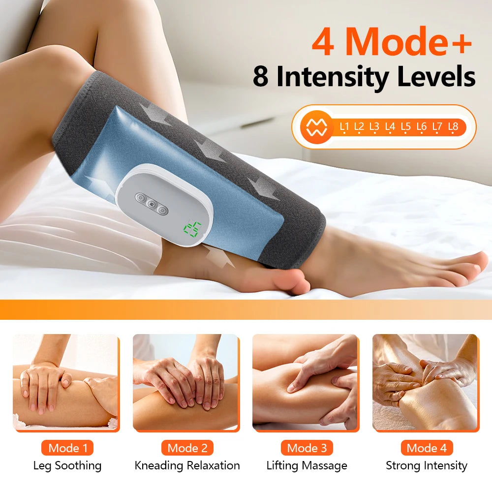Wireless 360° Air Pressure Calf Massager — 3-Mode Airbag Leg & Foot Circulation Booster