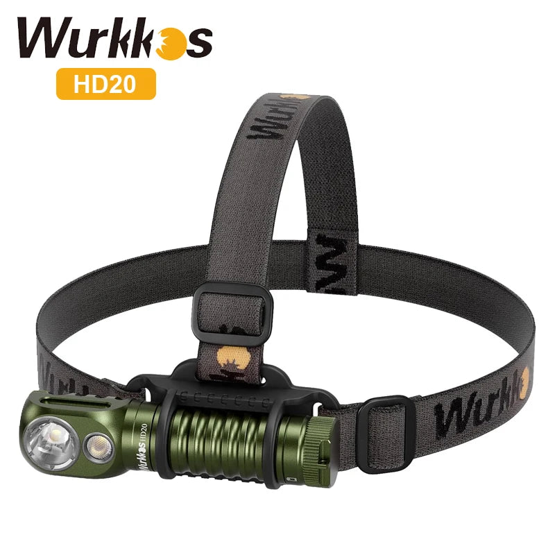 Wurkkos HD20 Rechargeable Headlamp 2000LM – IP68 Magnetic Spotlight Floodlight EDC Power Bank for Camping