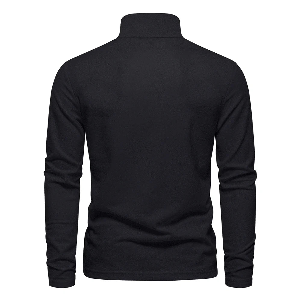 Men's Deer Embroidery Long Sleeve Polo Shirt — Luxury Detail Casual Polo