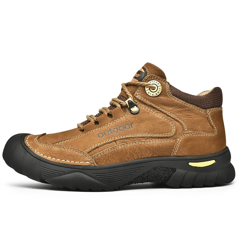 Men's Cow Leather Lace-Up Ankle Boots