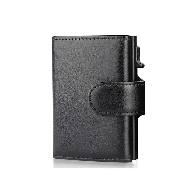 RFID Microfiber Leather Men's Trifold Wallet – Slim Card Holder with Coin Pocket