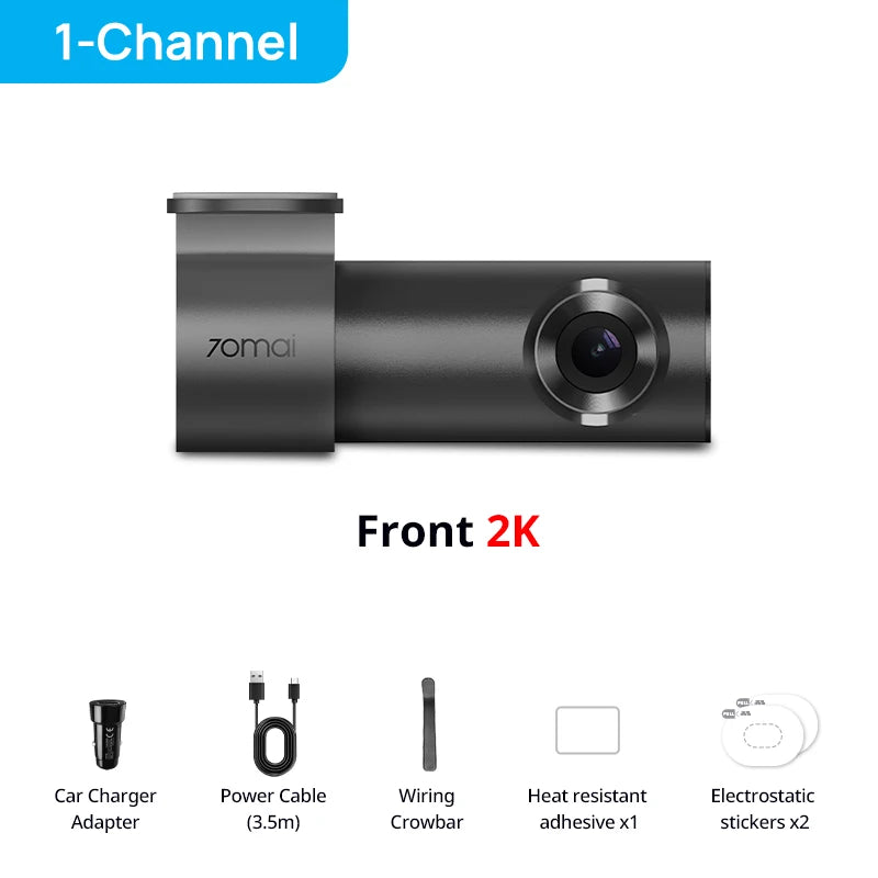 70mai M310 Plus 2K Dash Cam – 1440P QHD, 143° FOV, Voice Control, 24H Parking Guard, Night Vision
