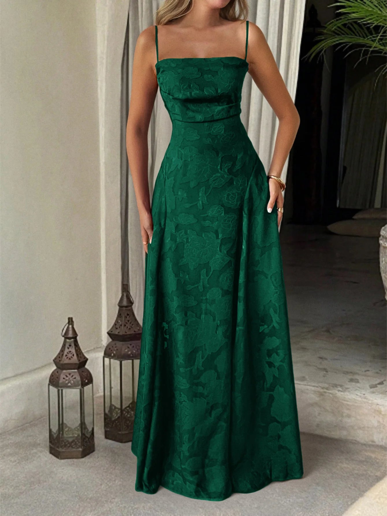 Strapless Tube Top Fit & Flare Midi Dress — Sexy Sleeveless Wedding Banquet Party Dress