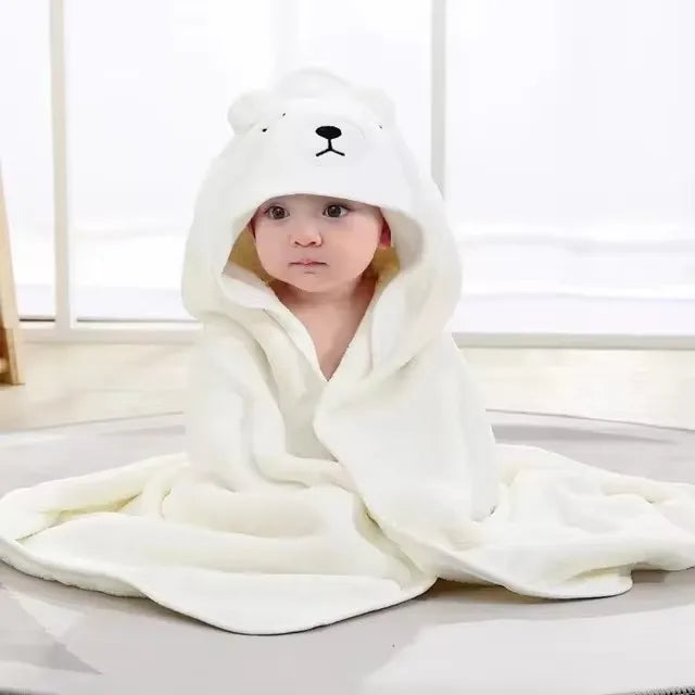 Cute Cartoon Hooded Baby Bath Towel – Soft Newborn Bathrobe & Swaddle Wrap for Boys & Girls