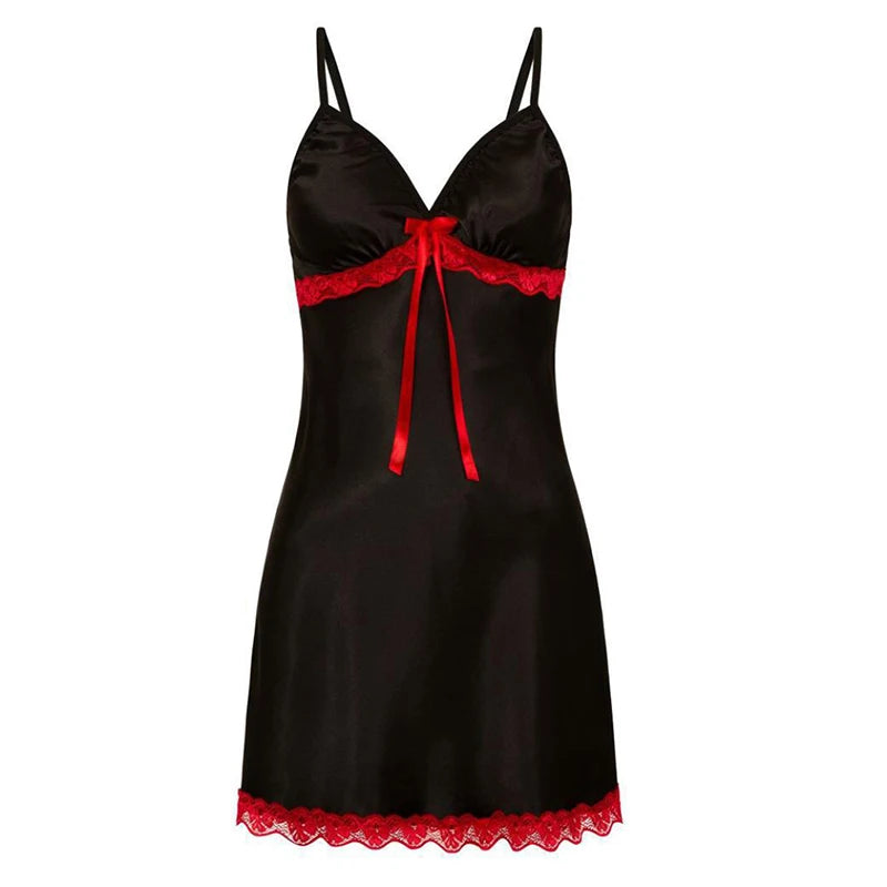 Women's Lace Suspender Nightgown | Sleeveless V-Neck Pajama Dress Multi-Color