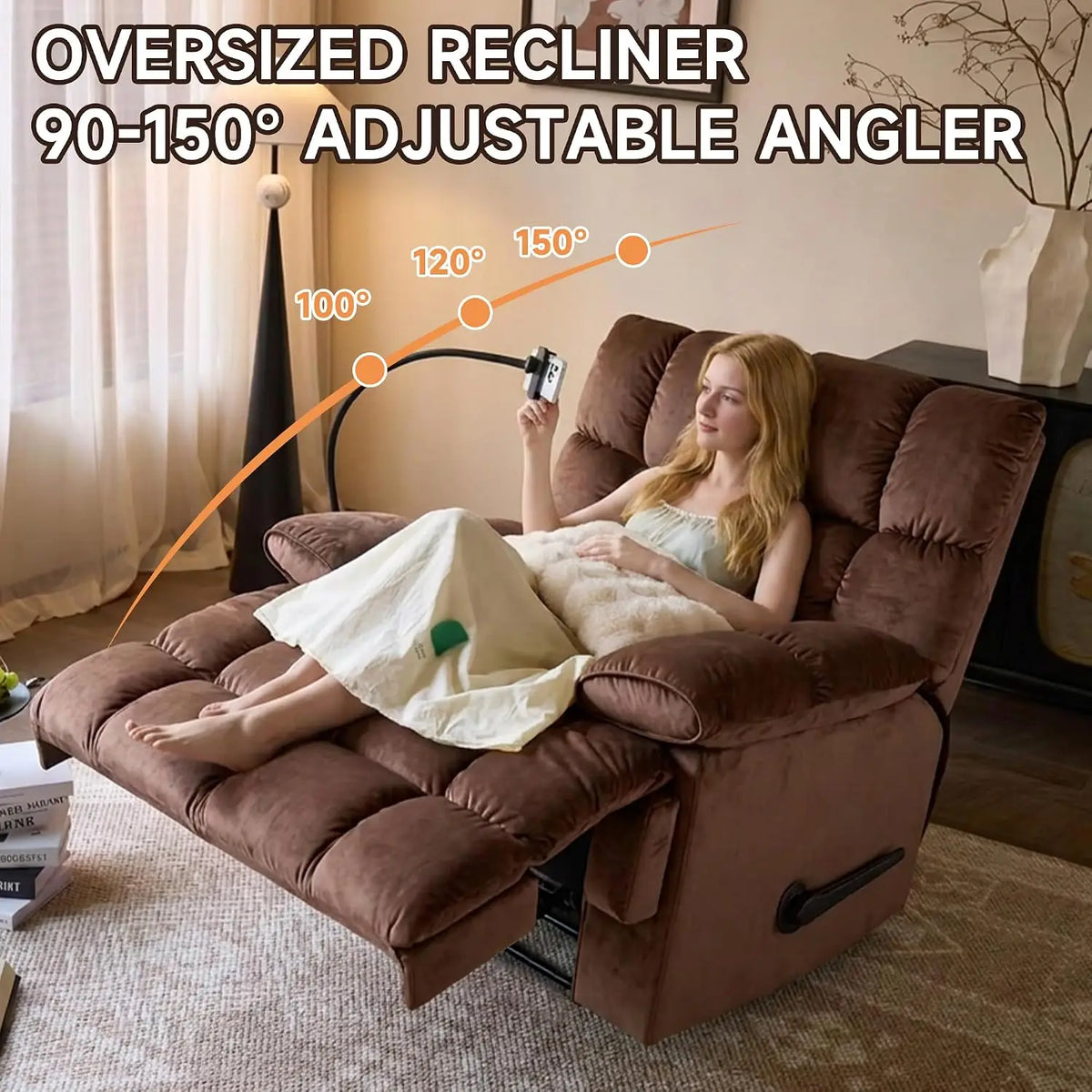 Oversized Manual Recliner with 23-Inch Wide Seat
